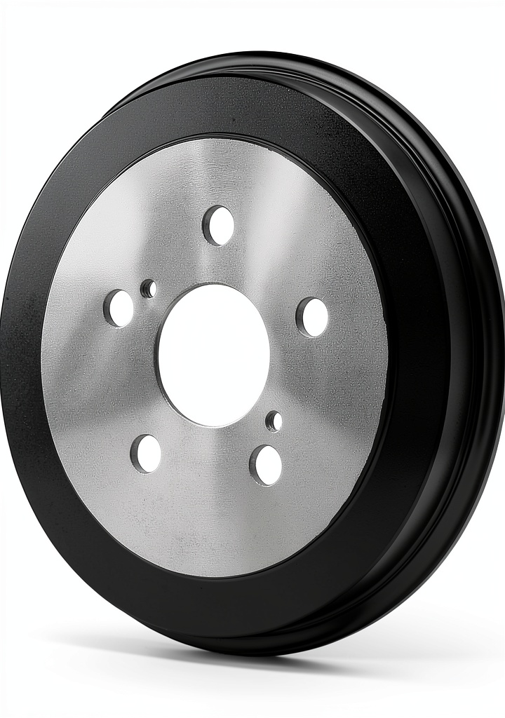 Installing Dynamic Friction Company Brake Drum Replacement on a wooden garage floor