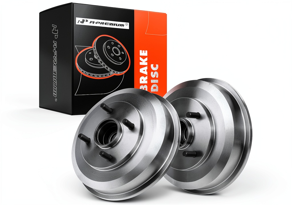 A-Premium brake drum installed on a Ford Focus rear wheel