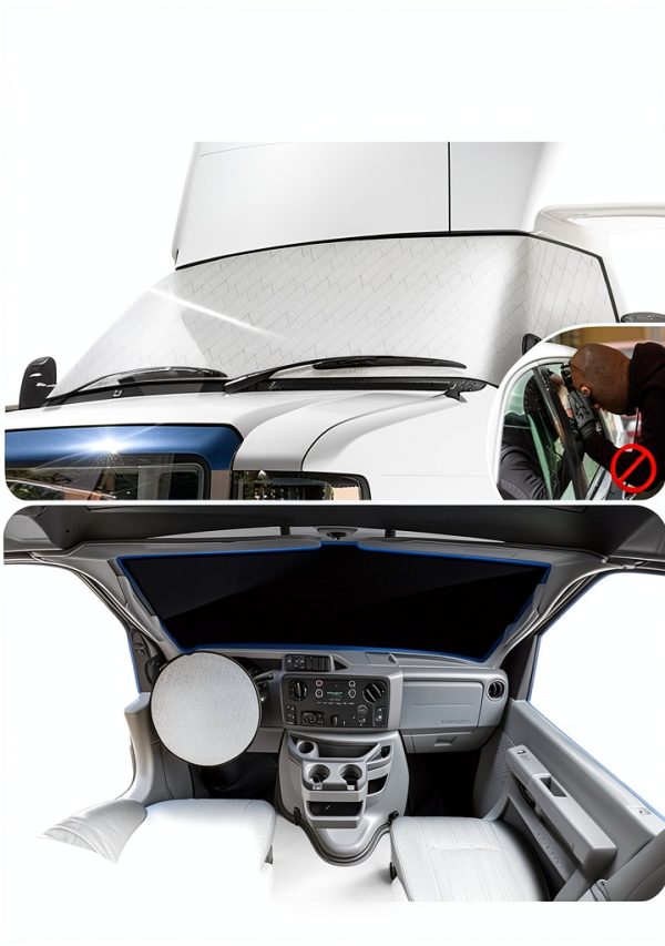 RV Windshield Cover Autofit for Class C Ford E450 1997-2023 Front-4