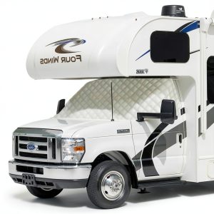 LATCH.IT Class C RV Windshield Cover Grey Waterproof 4‑Layer Shield-0