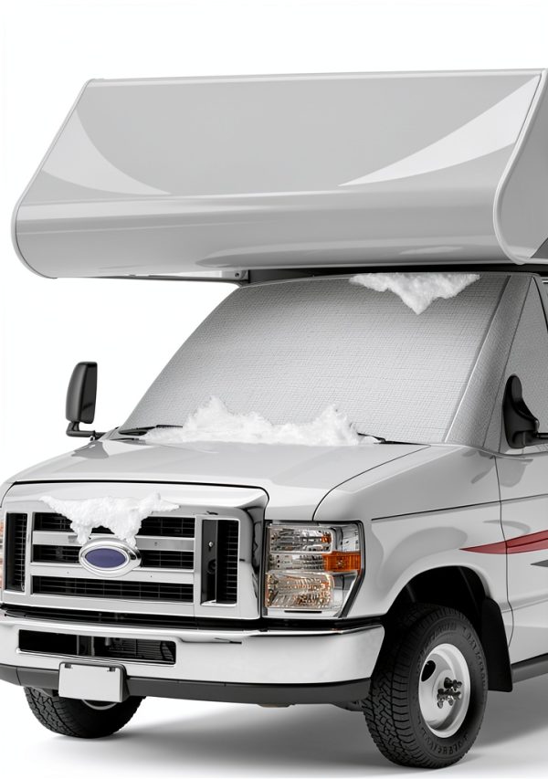 Ford ESeries Windshield Cover VANNCAMP Five Layer Gray Custom Fit-0