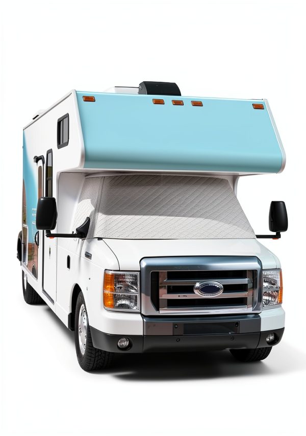 LATCH.IT Class C RV Windshield Cover Grey Waterproof 4‑Layer Shield-2