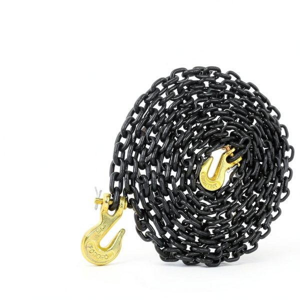 G80 Transport Binder Chain 1/4" x 14 Ft Duty Tow Chain with Hooks-1