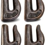 4pc 3/8in Weld On Tractor Bucket Grab Hooks Grade 70 Weldable Chain Hook-0