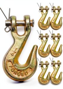 Lawei 10 Pack 1/4 Inch Clevis Grab Hook Bronze Heavy Duty Chain Hook-0