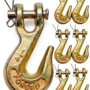 Lawei 10 Pack 1/4 Inch Clevis Grab Hook Bronze Heavy Duty Chain Hook-0