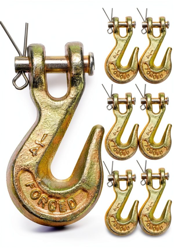 Lawei 10 Pack 1/4 Inch Clevis Grab Hook Bronze Heavy Duty Chain Hook-0