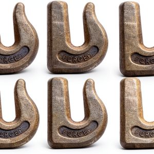 SOUJOY 6 Pack Weld-On Grab Hooks 3/8" G70 Forged Steel Tractor Buckets-0