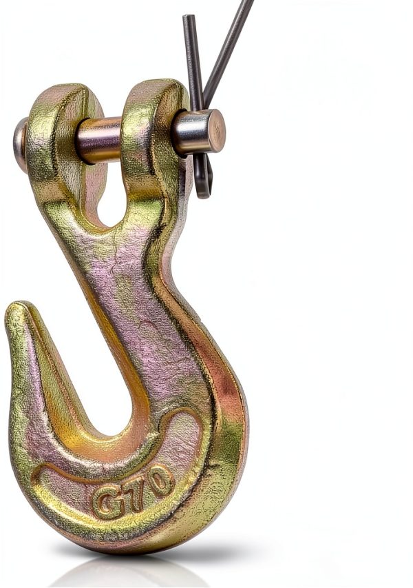 Lawei 10 Pack 1/4 Inch Clevis Grab Hook Bronze Heavy Duty Chain Hook-3