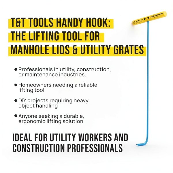 Handy Hook Lifting Tool 36in 3/8mm T&T Tools Manhole Cover Lifter-2
