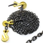 G80 Transport Binder Chain 1/4" x 14 Ft Duty Tow Chain with Hooks-0