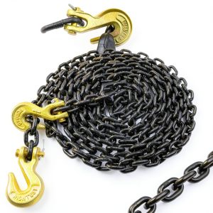 G80 Transport Binder Chain 1/4" x 14 Ft Duty Tow Chain with Hooks-0