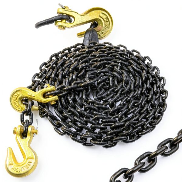 G80 Transport Binder Chain 1/4" x 14 Ft Duty Tow Chain with Hooks-0