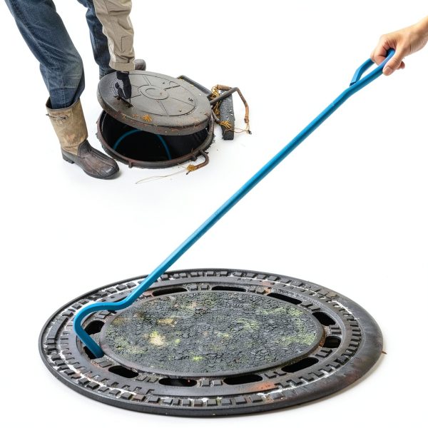 Manhole Cover Hook Therwen 2pcs 36" Blue Heavy Duty Hex Alloy Steel-4