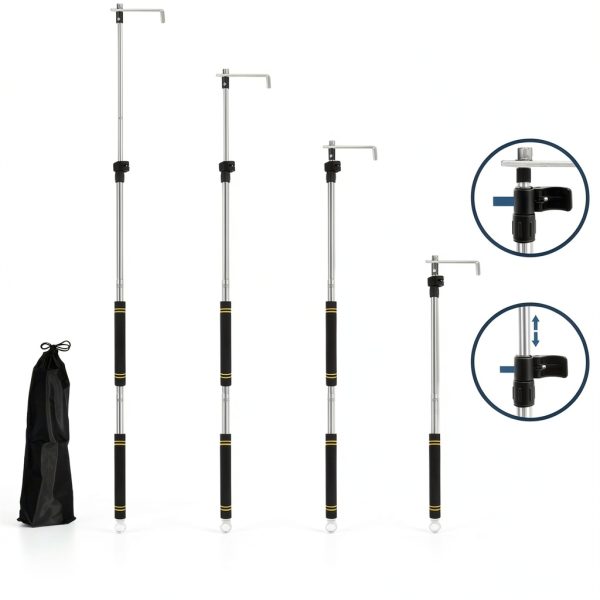 Truck Bed Cargo Retrieval Hook UEGHNS 34-74in Stainless Steel-1