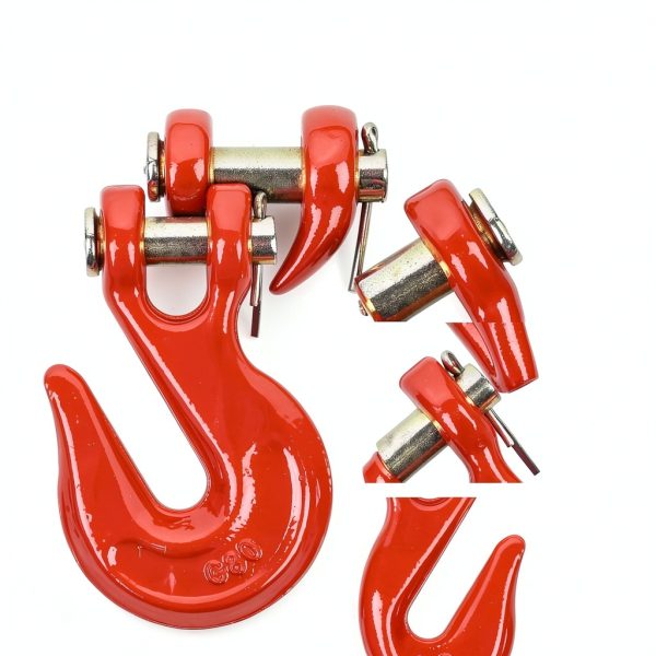 3/8'' G80 Chain Hook Lechengxin Grab Hook 7,100 lbs WLL Red 4 Pack-3