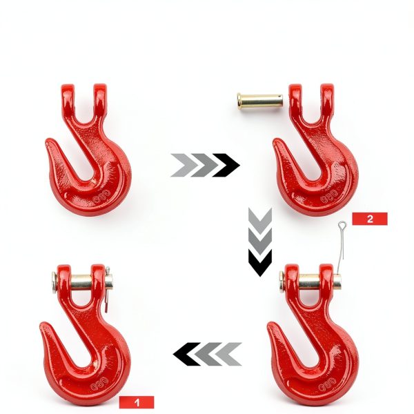 3/8'' G80 Chain Hook Lechengxin Grab Hook 7,100 lbs WLL Red 4 Pack-4