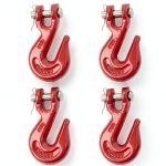 3/8'' G80 Chain Hook Lechengxin Grab Hook 7,100 lbs WLL Red 4 Pack-0