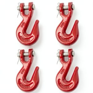 3/8'' G80 Chain Hook Lechengxin Grab Hook 7,100 lbs WLL Red 4 Pack-0